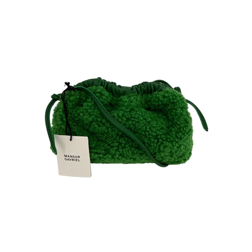 MANSUR GAVRIEL Mini Cloud Clutch Bag in Emerald Shearling - flyKAMP