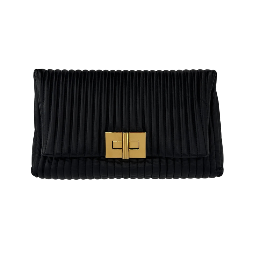 TOM FORD Calfskin Quilted Natalia Clutch in Black - flyKAMP