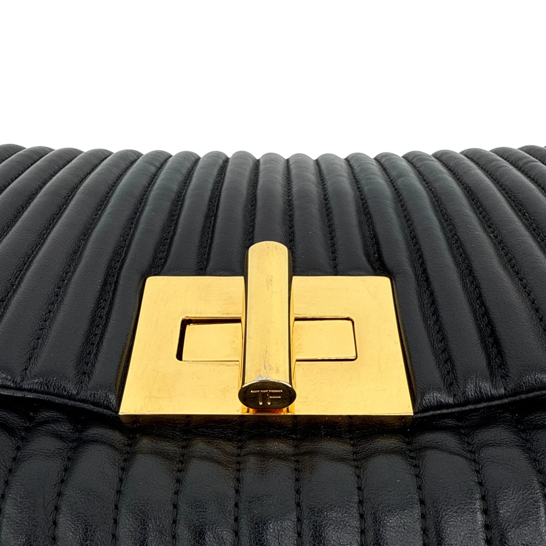 TOM FORD Calfskin Quilted Natalia Clutch in Black - flyKAMP