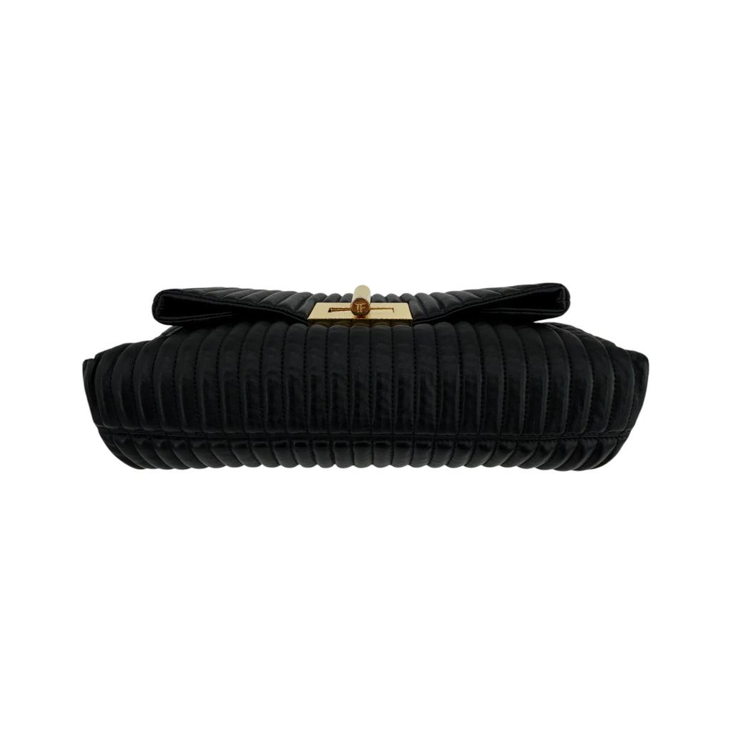 TOM FORD Calfskin Quilted Natalia Clutch in Black - flyKAMP
