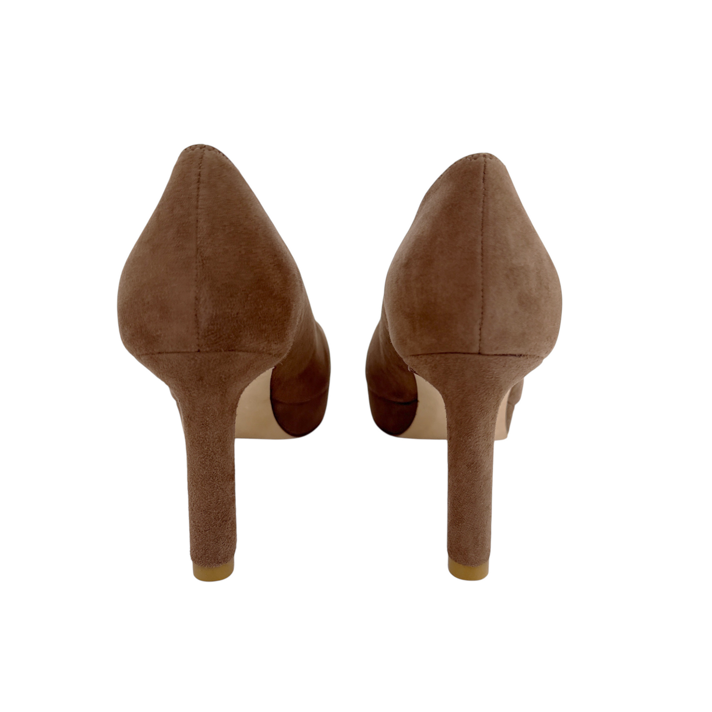 STUART WEITZMAN Larsa Suede Platform Pump in Taupe 6.5M