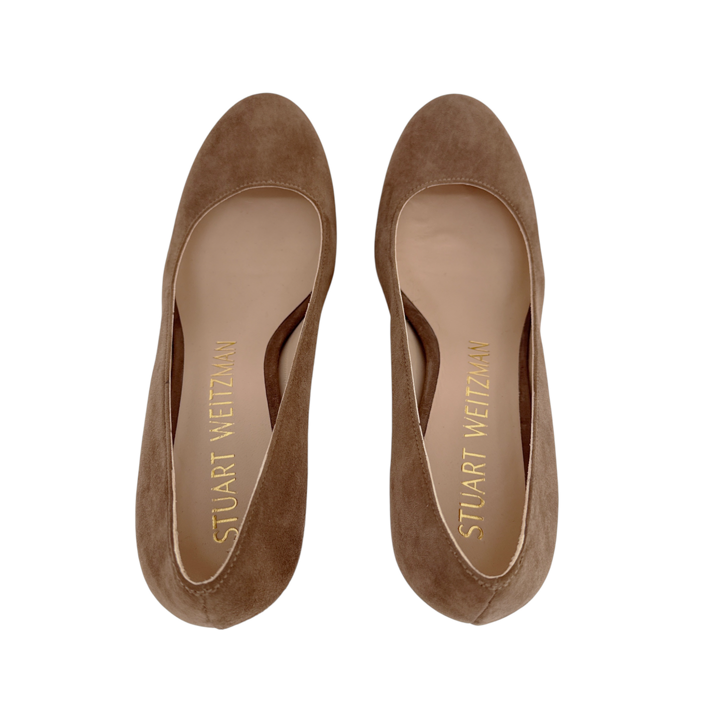 STUART WEITZMAN Larsa Suede Platform Pump in Taupe 6.5M