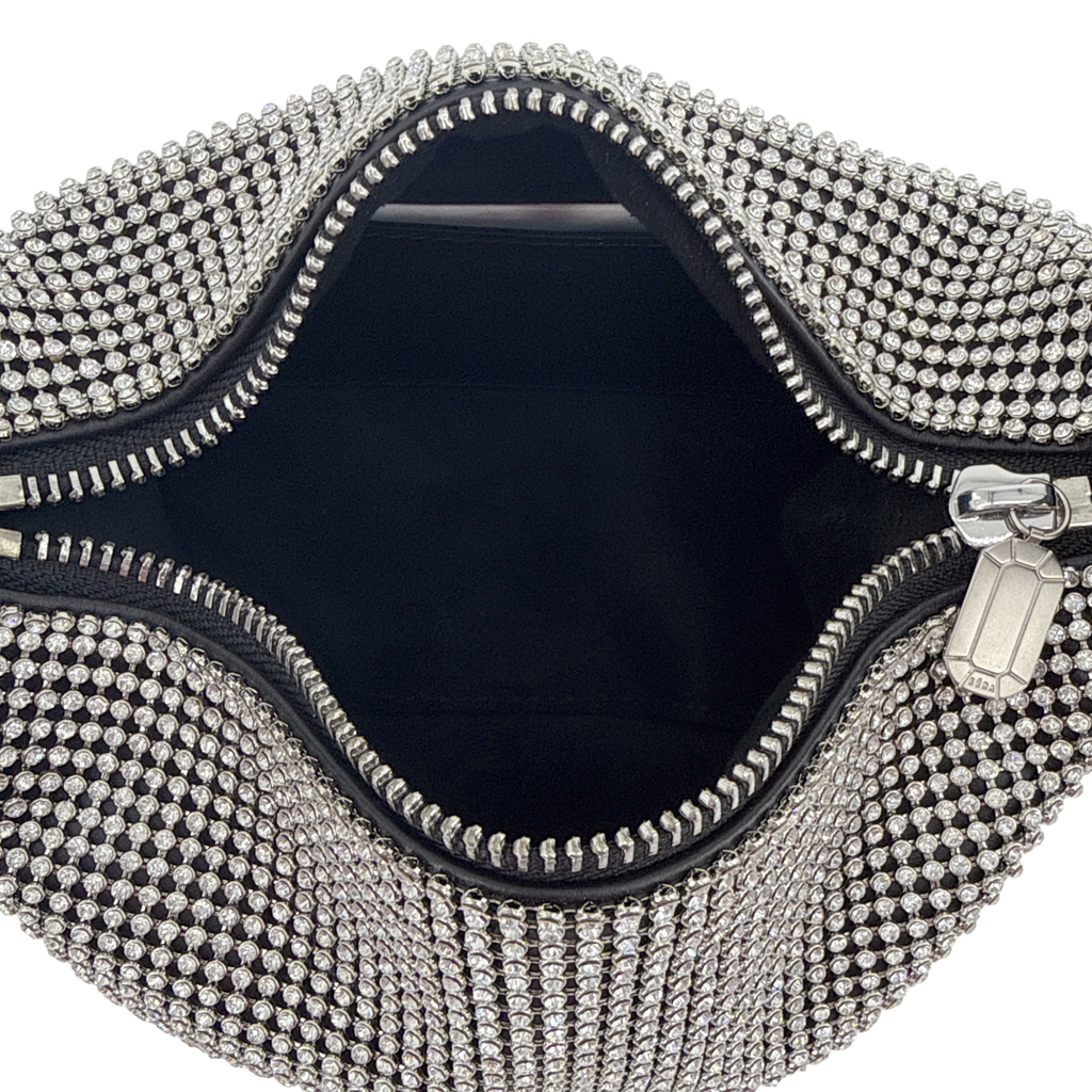 EERA Moon Bag Crystal Mesh with Lilac Snap Hook EERA