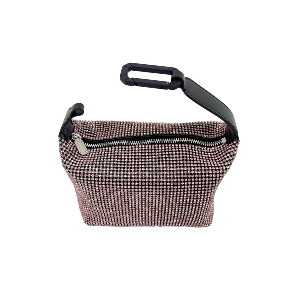 EERA Moon Bag Crystal Mesh Pink | Black Snap Hook - flyKAMP