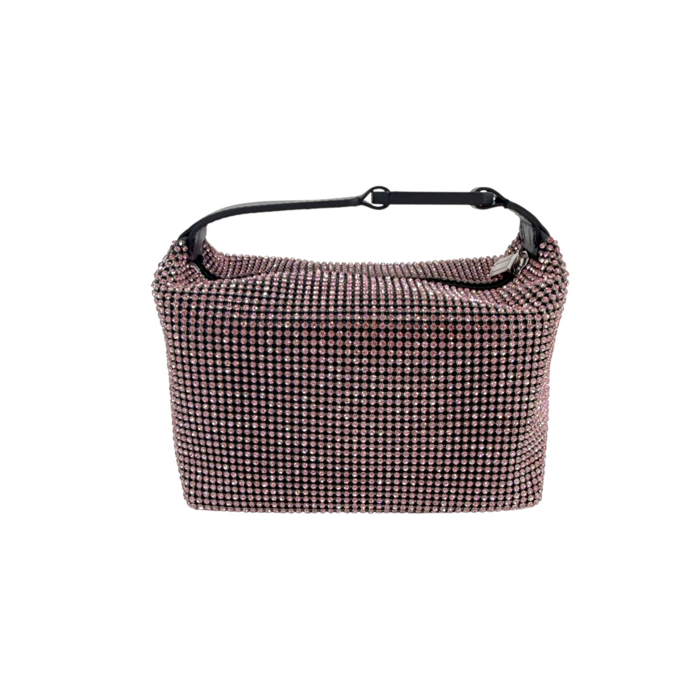 EERA Moon Bag Crystal Mesh Pink | Black Snap Hook