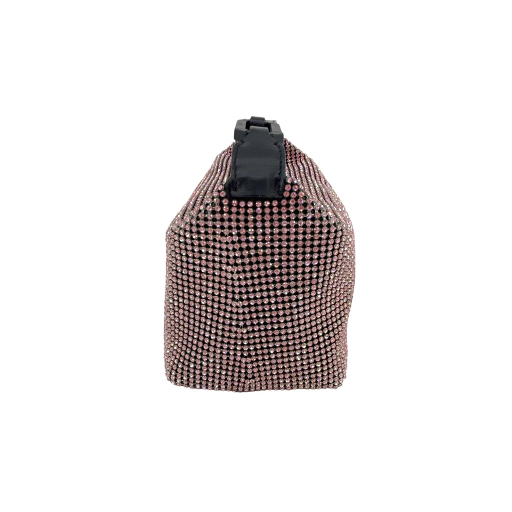 EERA Moon Bag Crystal Mesh Pink | Black Snap Hook - flyKAMP