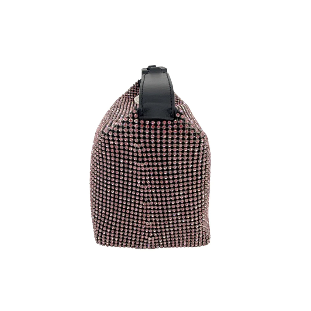 EERA Moon Bag Crystal Mesh Pink | Black Snap Hook - flyKAMP