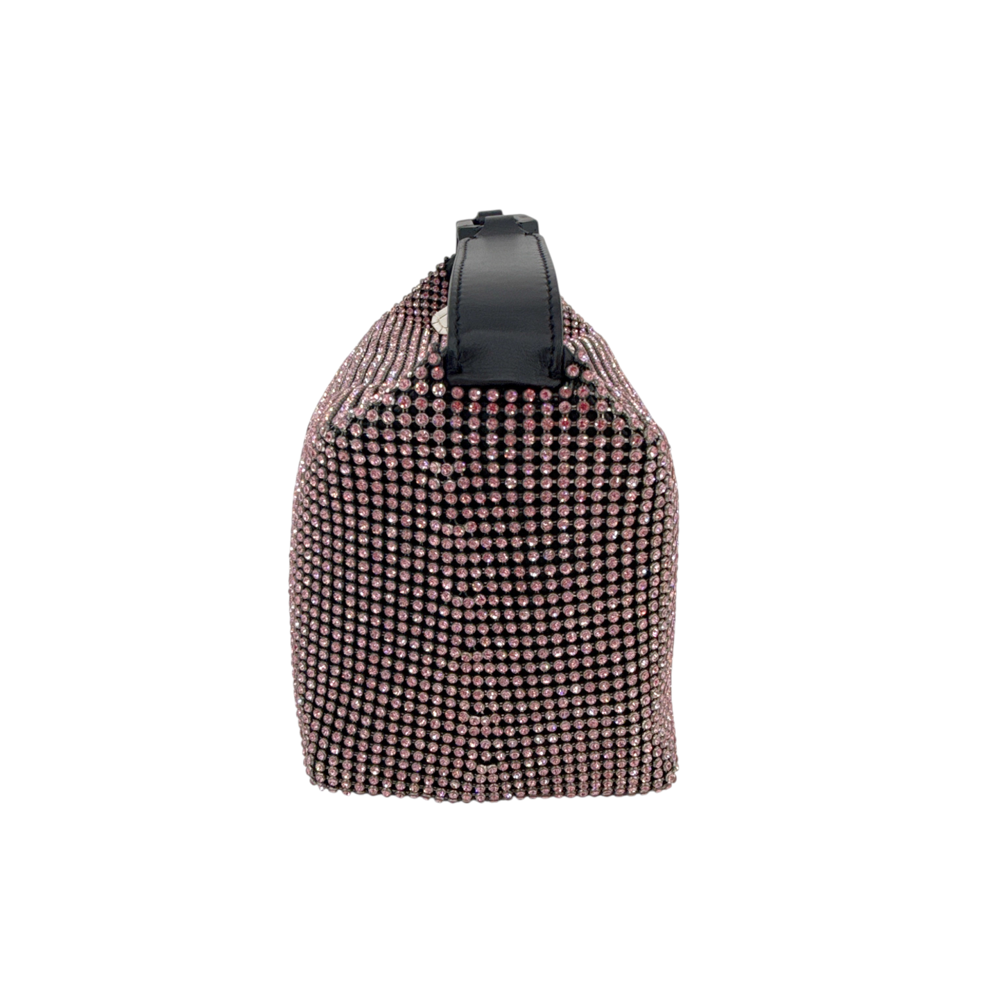 EERA Moon Bag Crystal Mesh Pink | Black Snap Hook