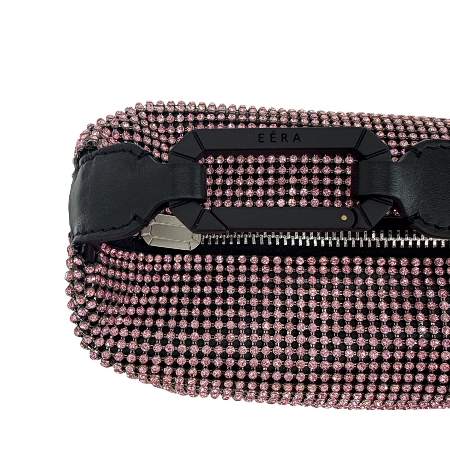EERA Moon Bag Crystal Mesh Pink | Black Snap Hook