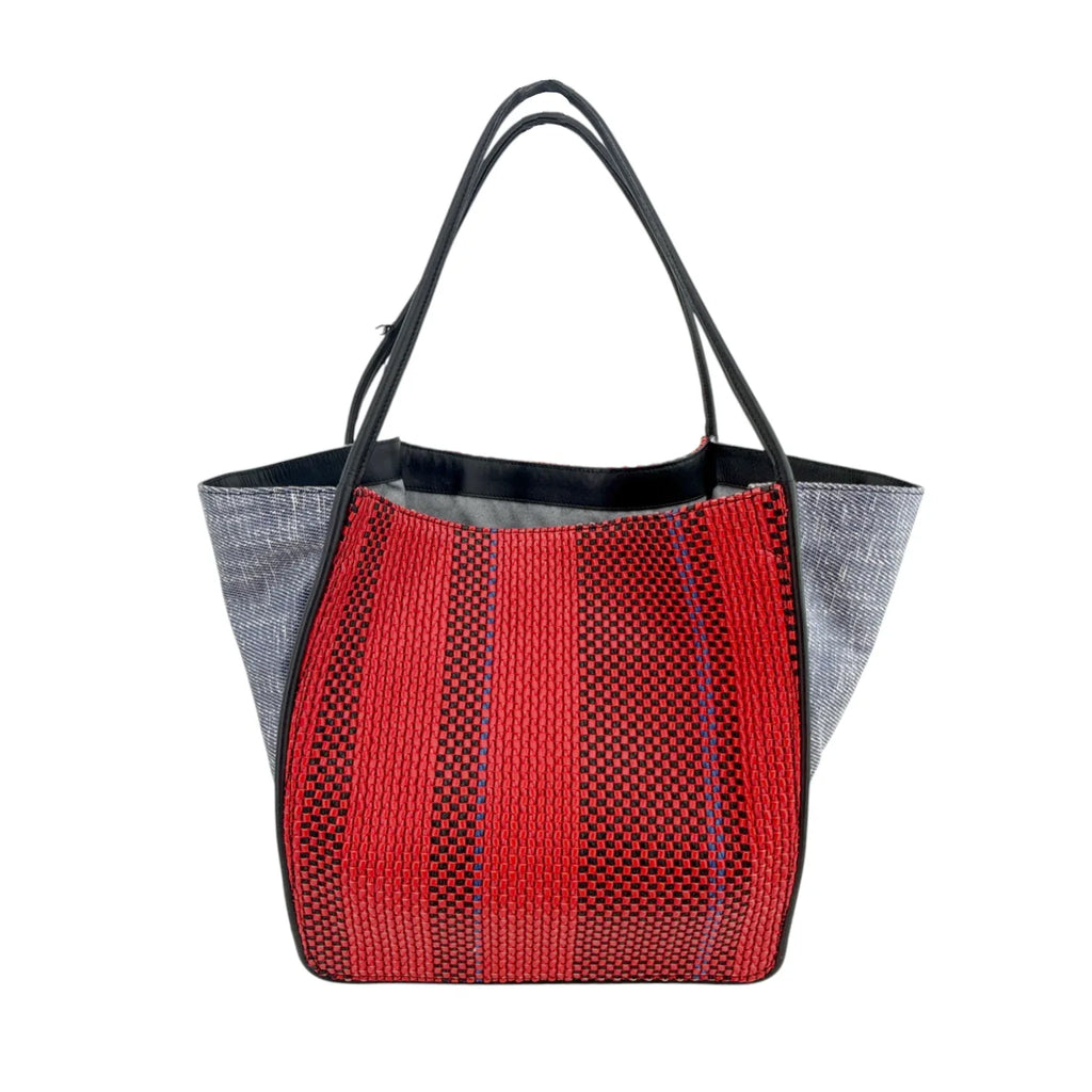 PROENZA SCHOULER XL Mixed Woven Tote Bag Red/Blue - flyKAMP