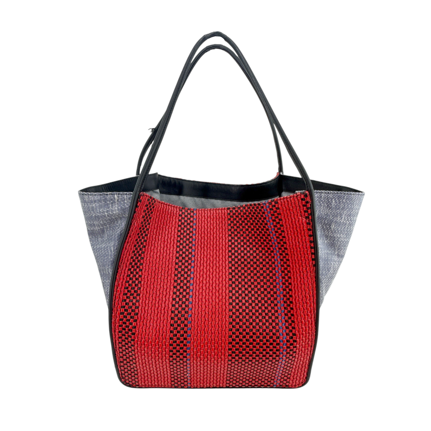 PROENZA SCHOULER XL Mixed Woven Tote Bag Red/Blue