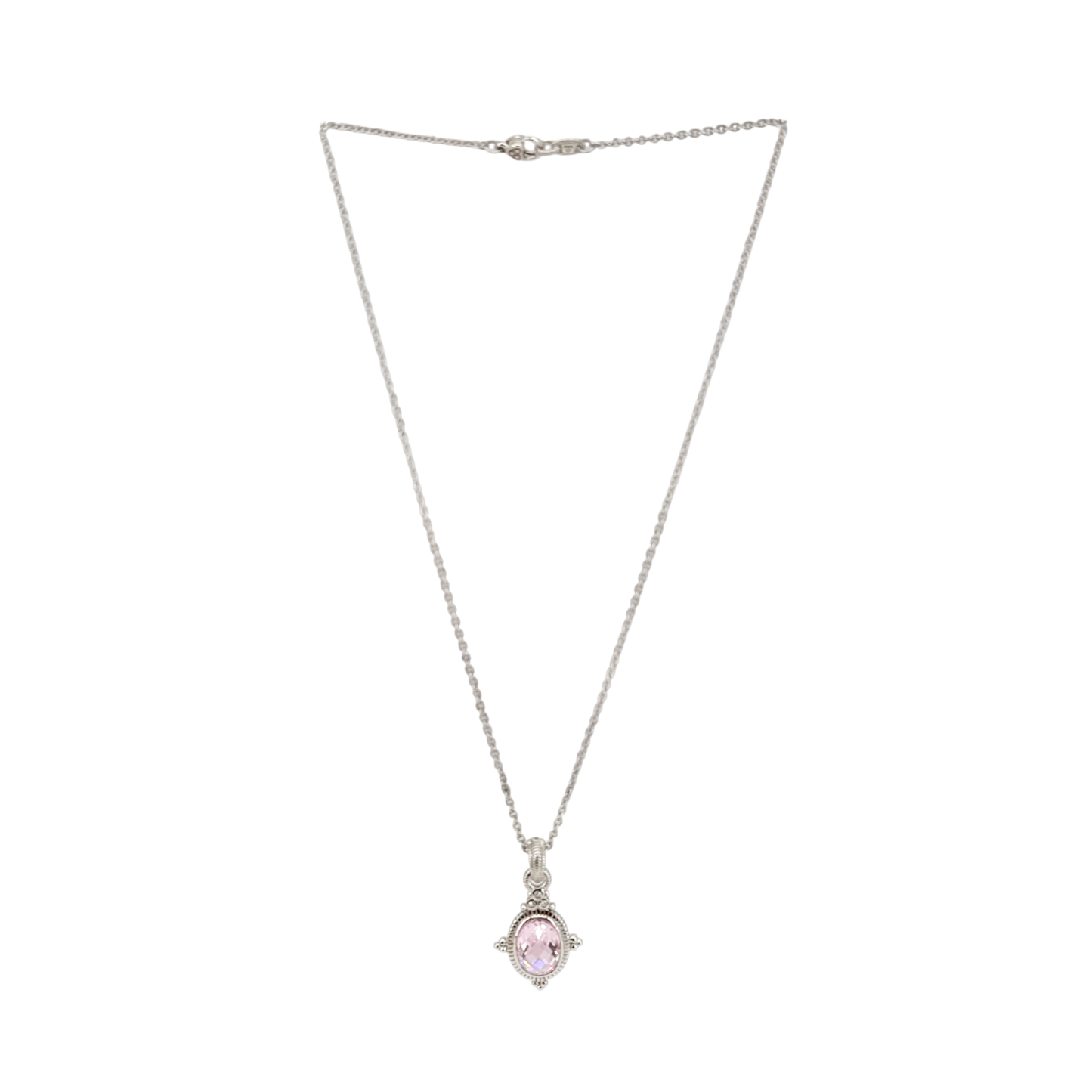 JUDITH RIPKA SS Pendant Necklace & Crystal Station Bracelet