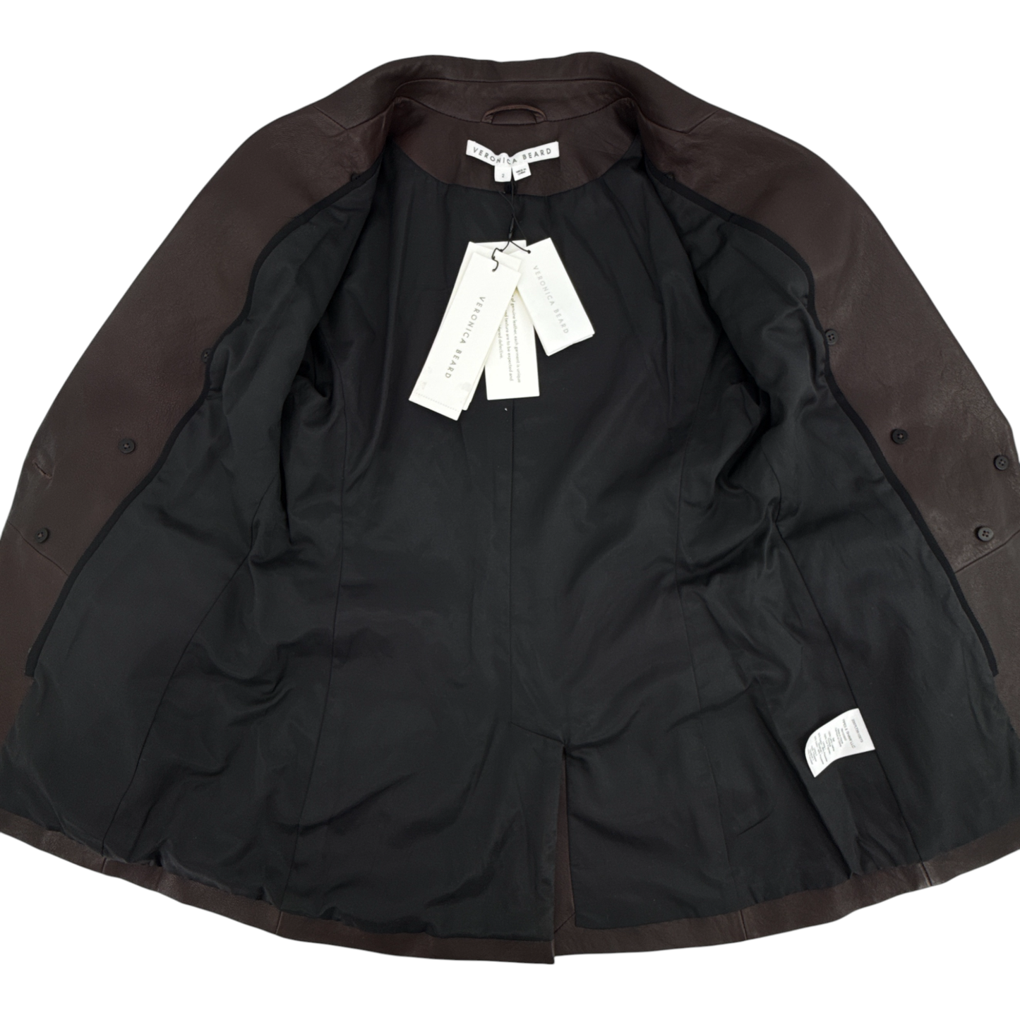 VERONICA BEARD Oneta Leather Dickey Jacket in Brown 2