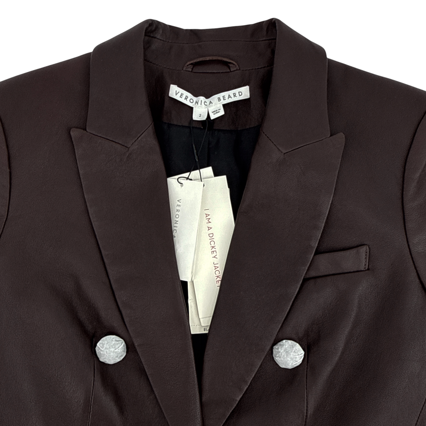 VERONICA BEARD Oneta Leather Dickey Jacket in Brown 2