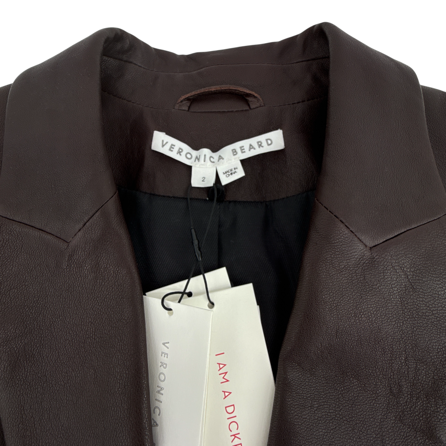 VERONICA BEARD Oneta Leather Dickey Jacket in Brown 2