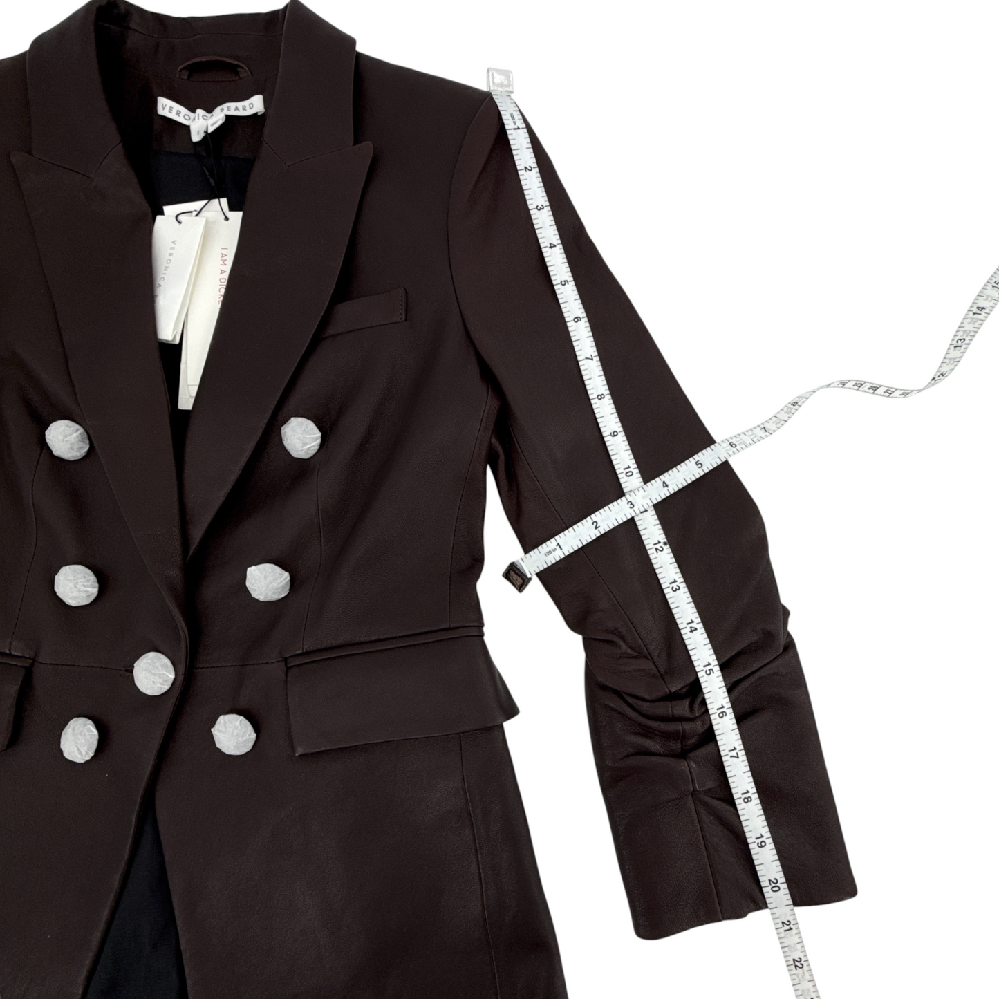 VERONICA BEARD Oneta Leather Dickey Jacket in Brown 2