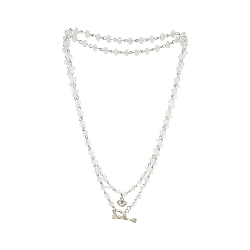 VIRGINS SAINTS & ANGELS VSA Delfina 6mm Rondelle White Opal & Silver - flyKAMP