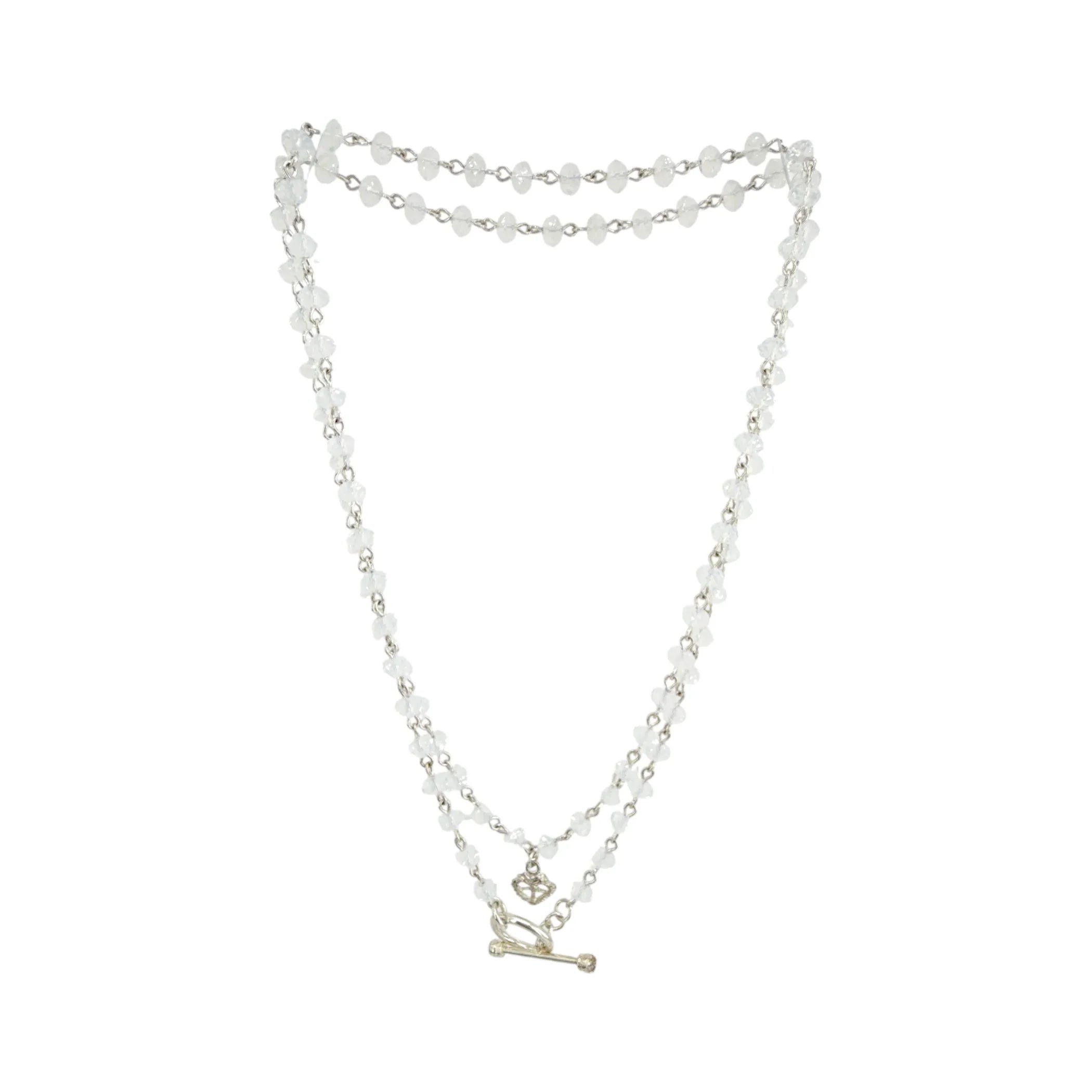 VIRGINS SAINTS & ANGELS VSA Delfina 6mm Rondelle White Opal & Silver - flyKAMP