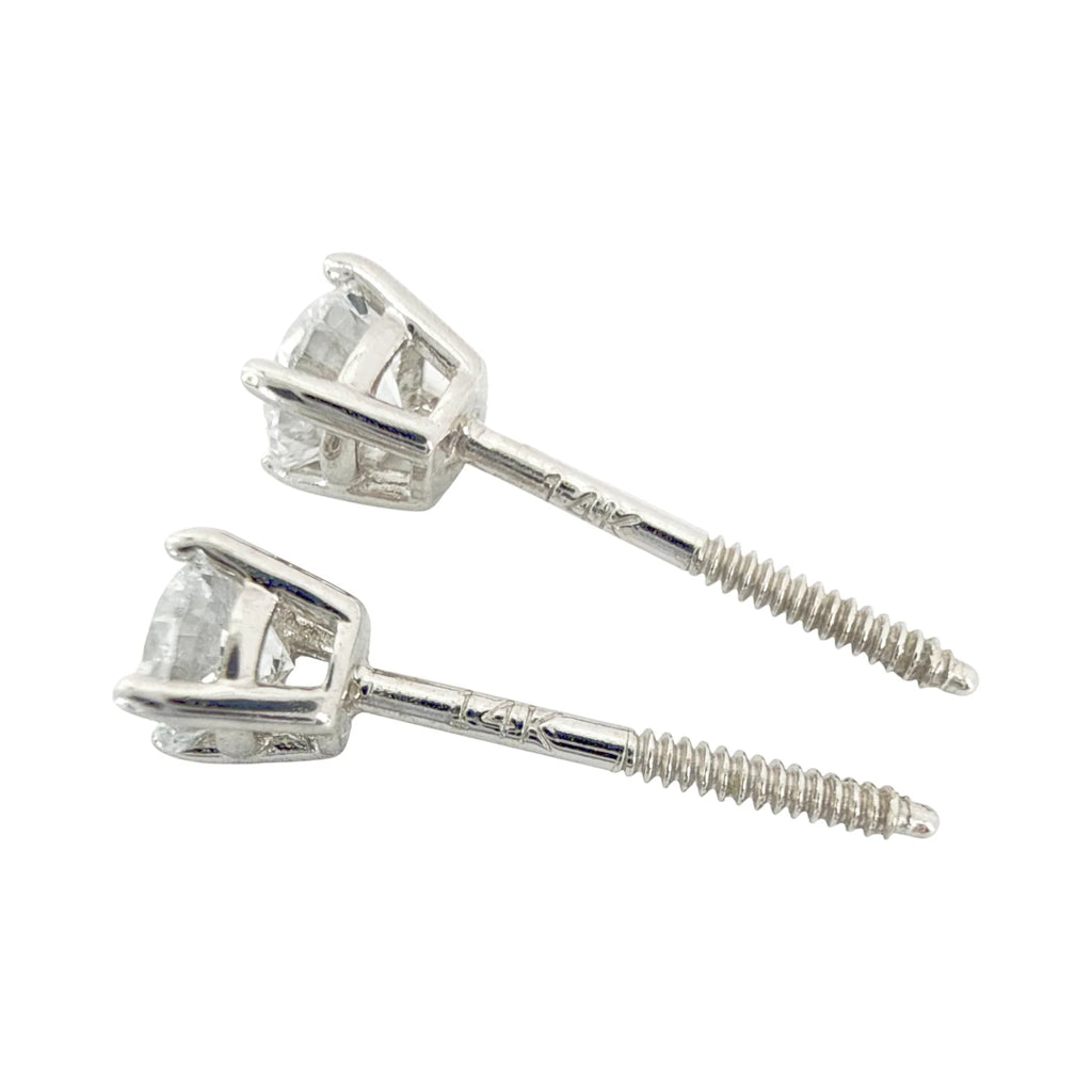 DIAMOND Certified Lab-Grown Solitaire Stud Earrings 1/2 CT. TW in 14k White Gold - flyKAMP