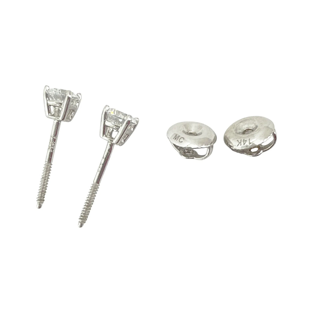 DIAMOND Certified Lab-Grown Solitaire Stud Earrings 1/2 CT. TW in 14k White Gold - flyKAMP