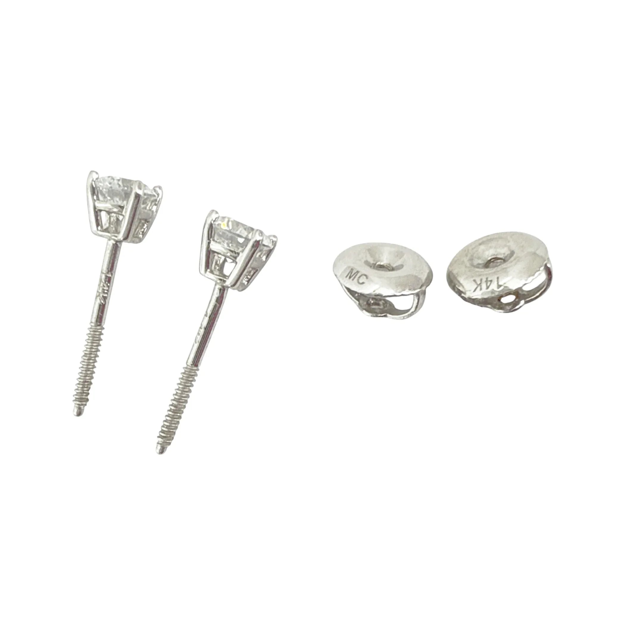 DIAMOND Certified Lab-Grown Solitaire Stud Earrings 1/2 CT. TW in 14k White Gold - flyKAMP