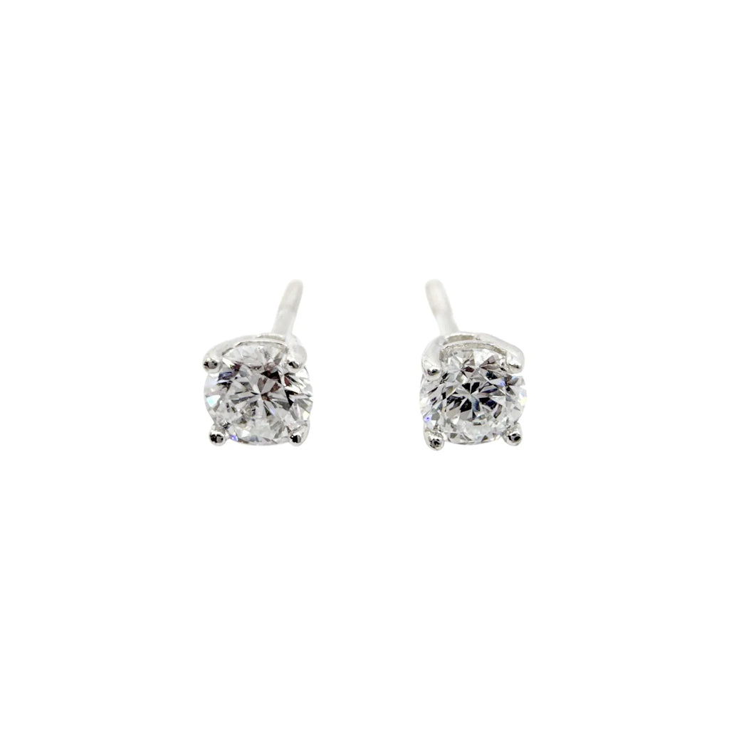 DIAMOND Certified Lab-Grown Solitaire Stud Earrings 1/2 CT. TW in 14k White Gold - flyKAMP