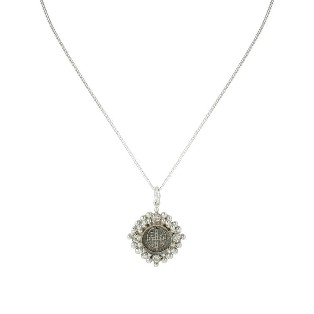 VIRGINS SAINTS & ANGELS VSA Petite Cloister San Benito Charm Necklace in Silver - flyKAMP
