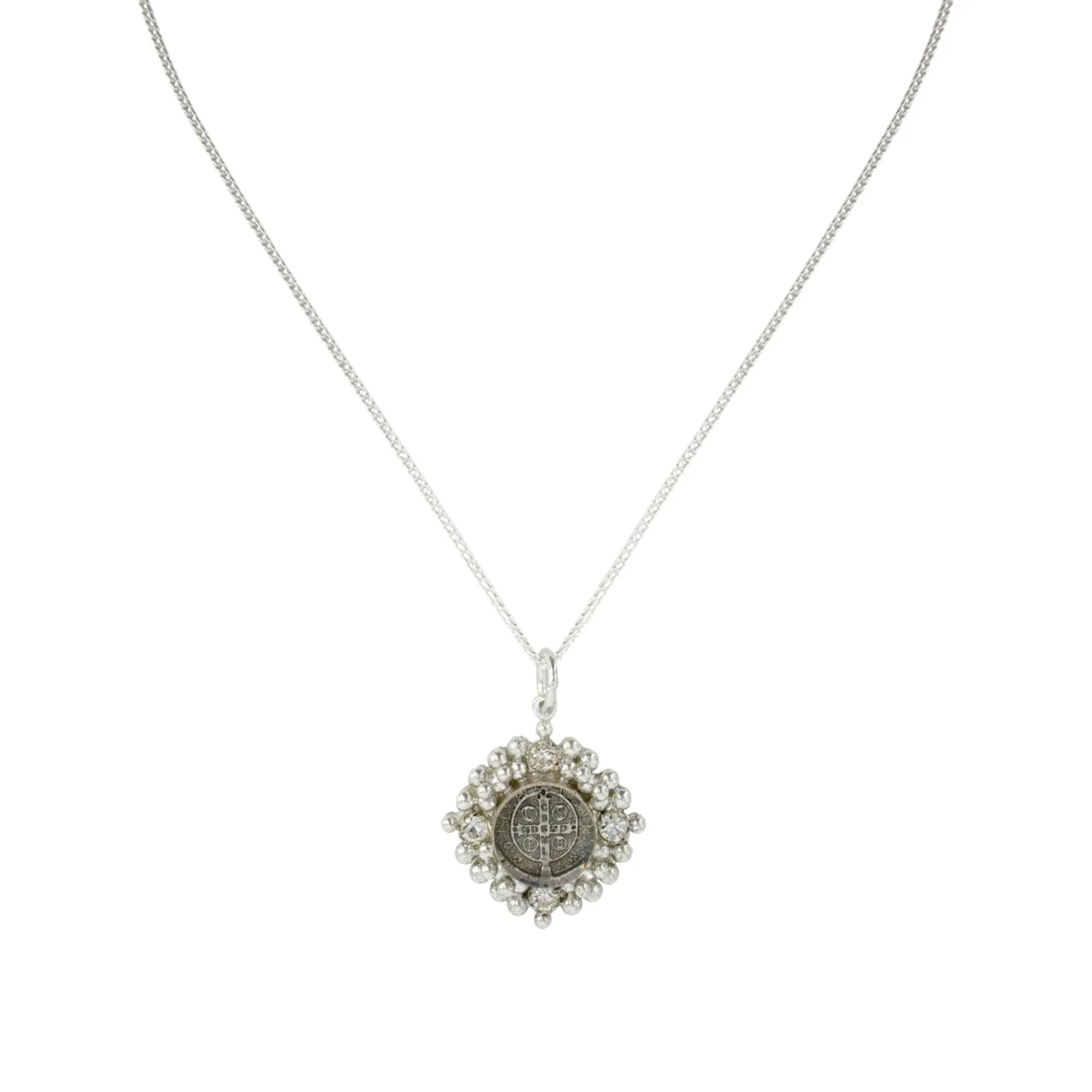 VIRGINS SAINTS & ANGELS VSA Petite Cloister San Benito Charm Necklace in Silver - flyKAMP