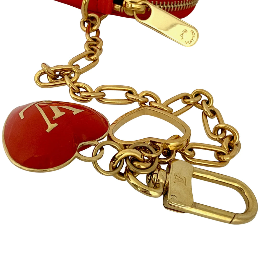 LOUIS VUITTON Vernis Heart Coin Purse Orange Sunset - flyKAMP