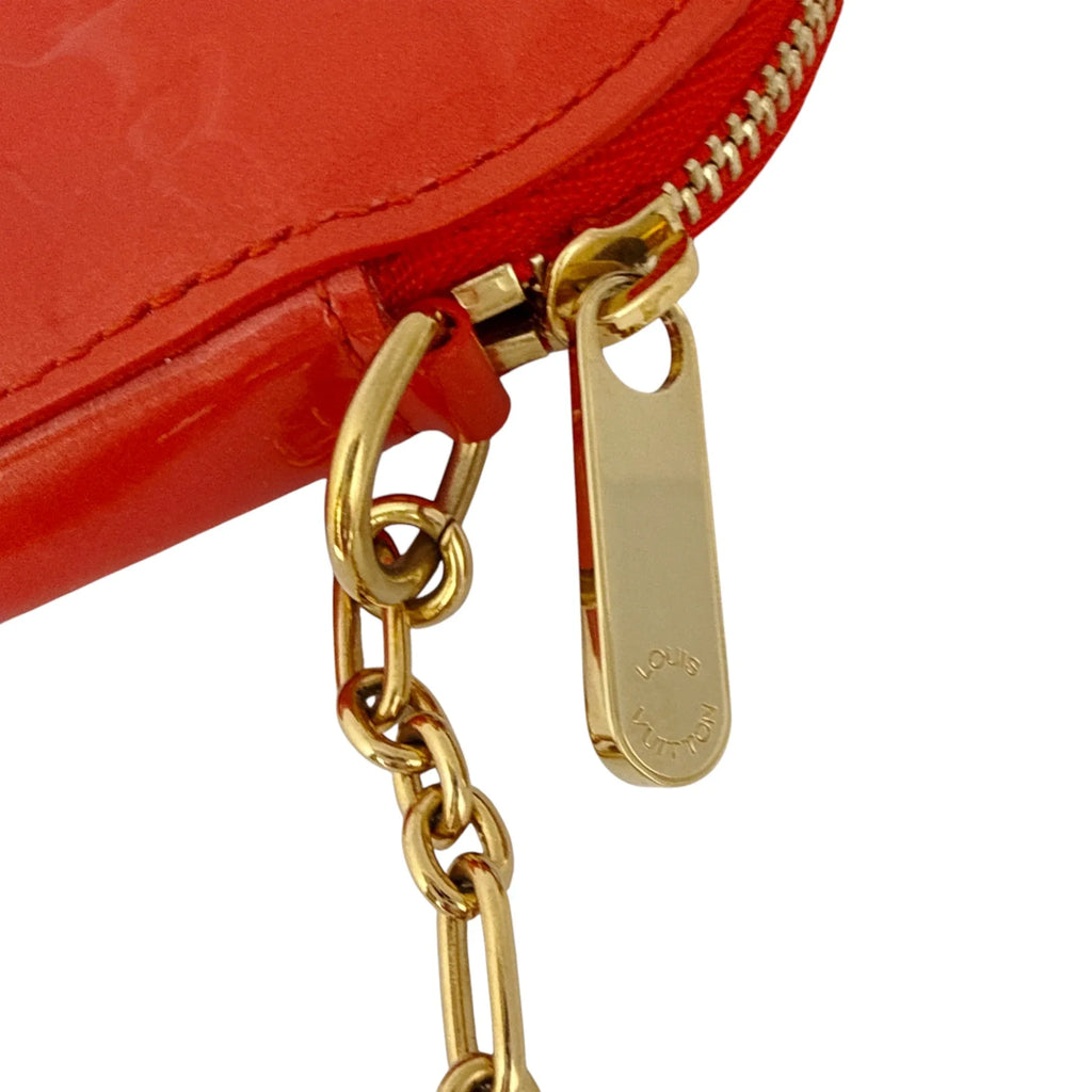 LOUIS VUITTON Vernis Heart Coin Purse Orange Sunset - flyKAMP