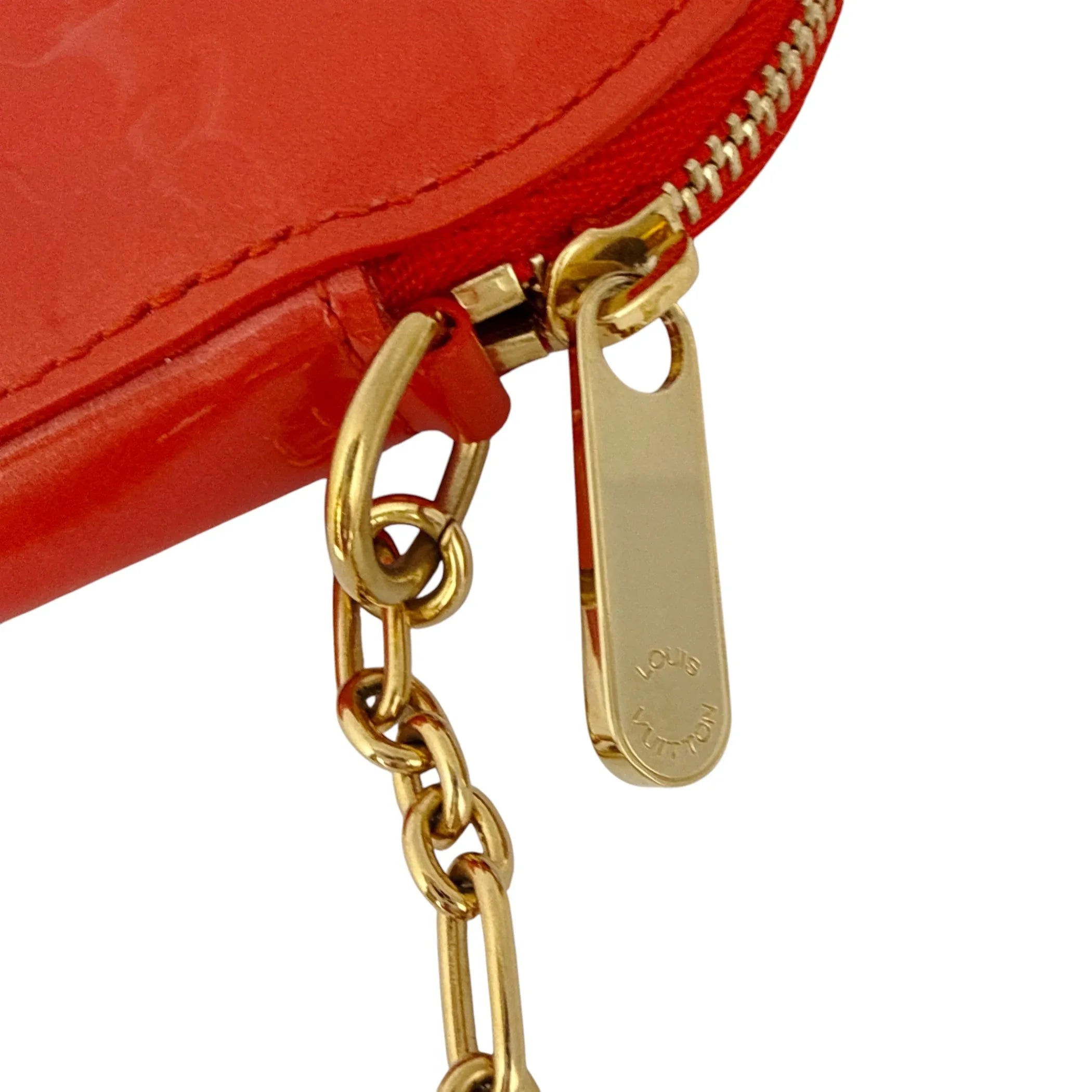 LOUIS VUITTON Vernis Heart Coin Purse Orange Sunset - flyKAMP