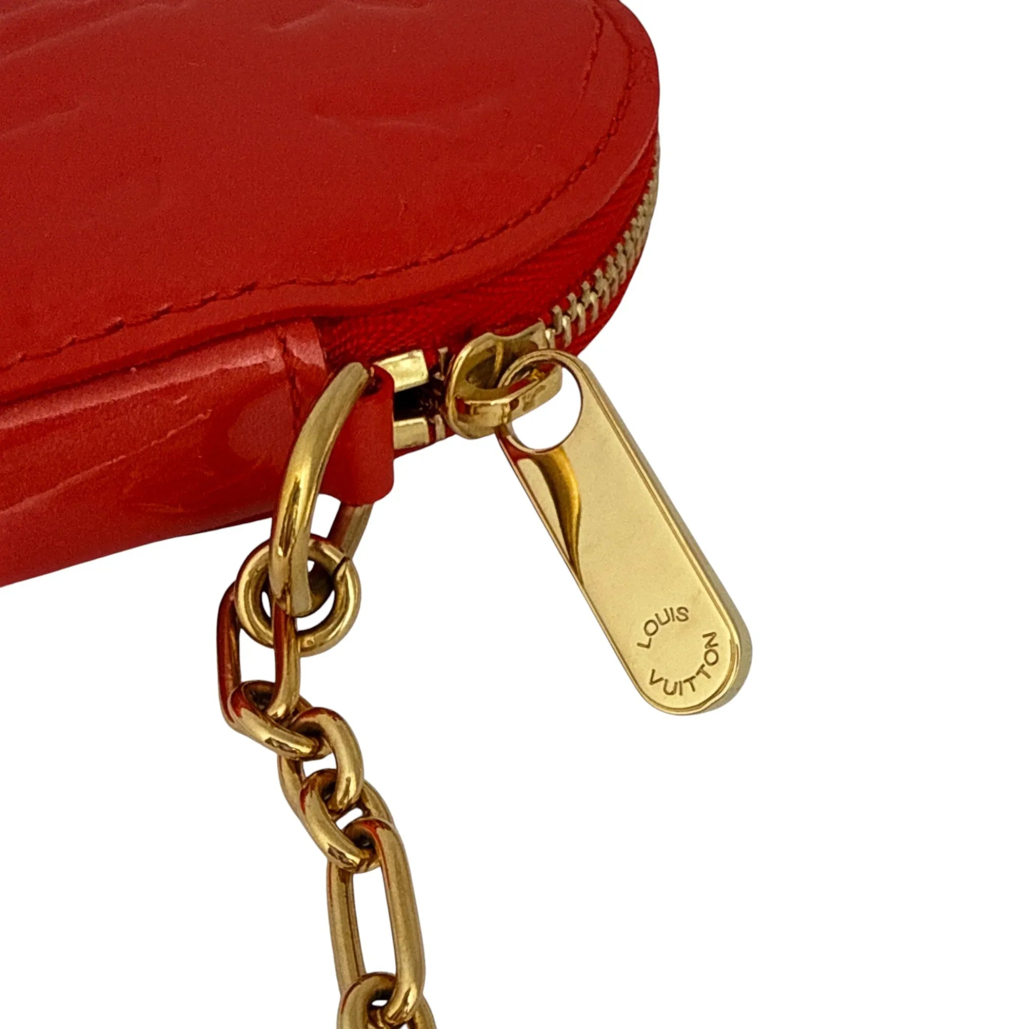 LOUIS VUITTON Vernis Heart Coin Purse Orange Sunset - flyKAMP