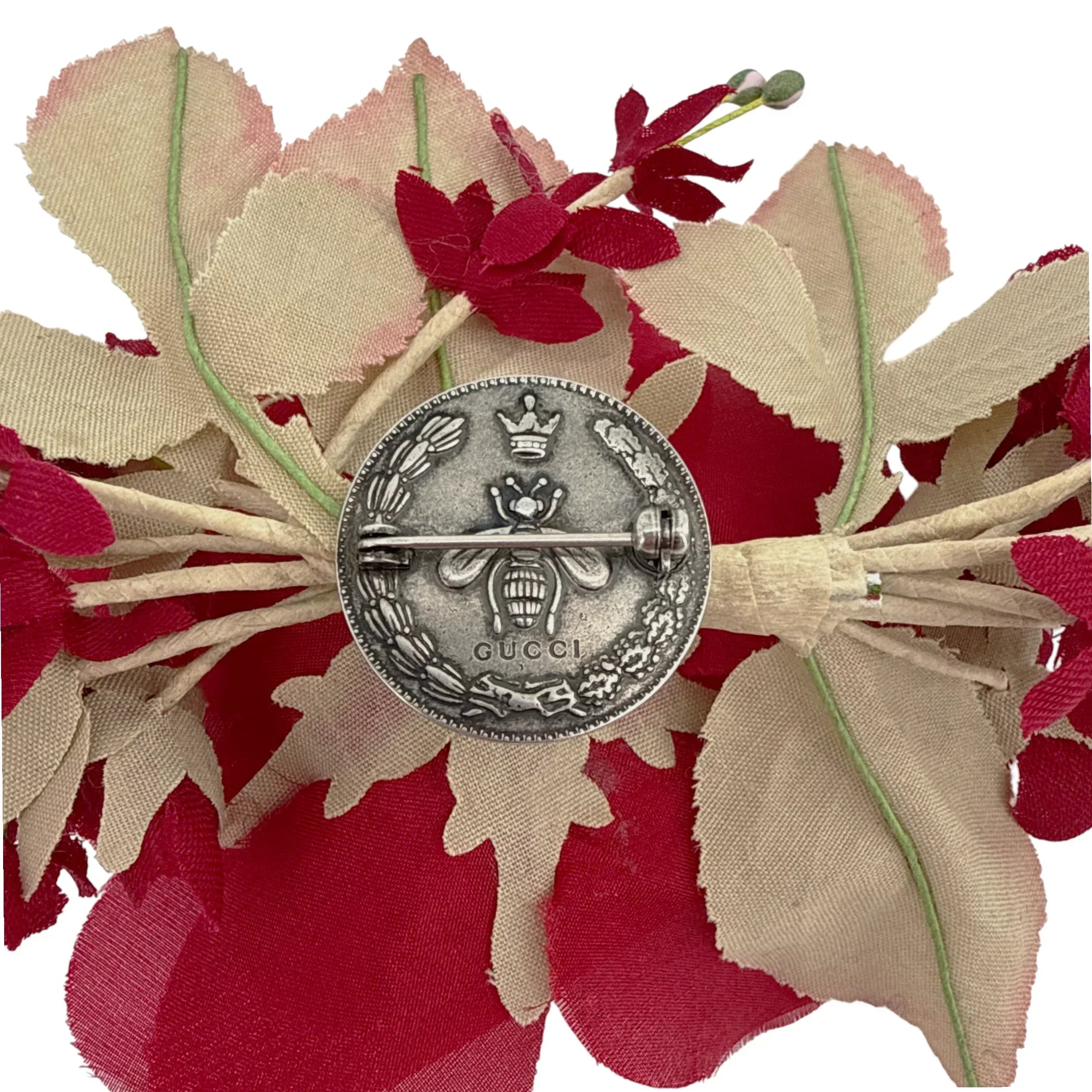 GUCCI Silk Floral Brooch - flyKAMP