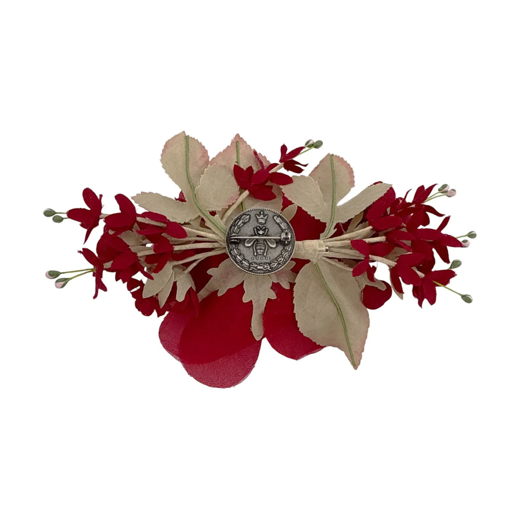 GUCCI Silk Floral Brooch - flyKAMP