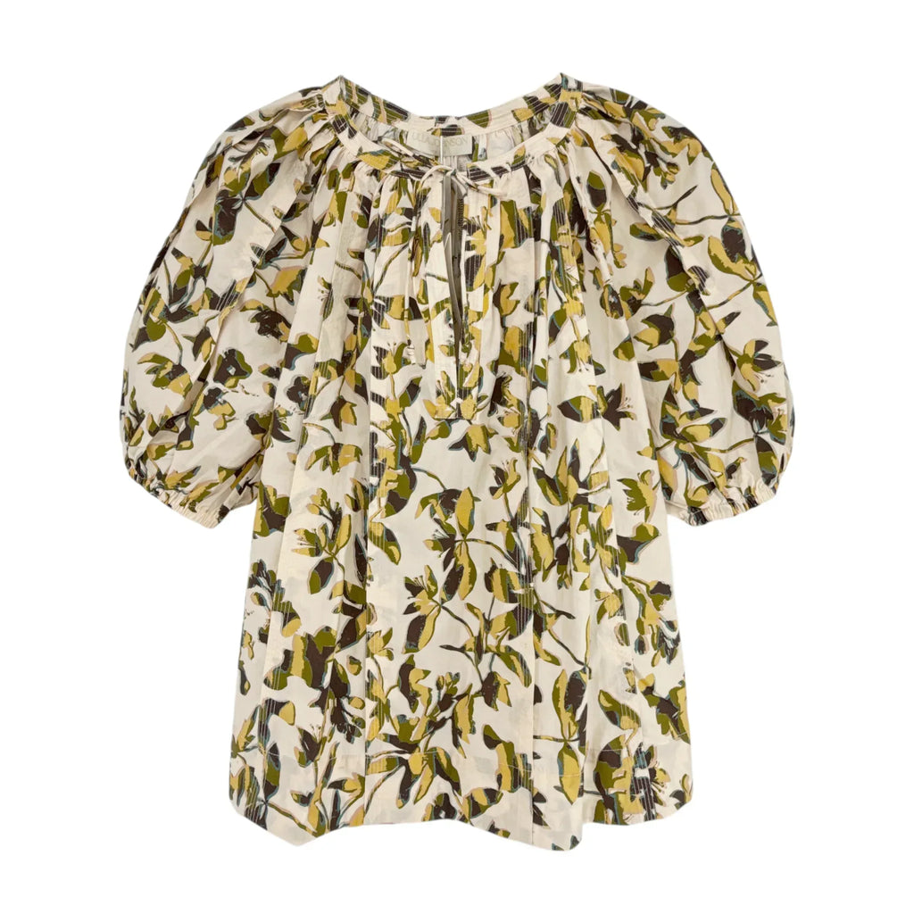 ULLA JOHNSON Loli Short Sleeve Blouse in Lucent 2|S - flyKAMP