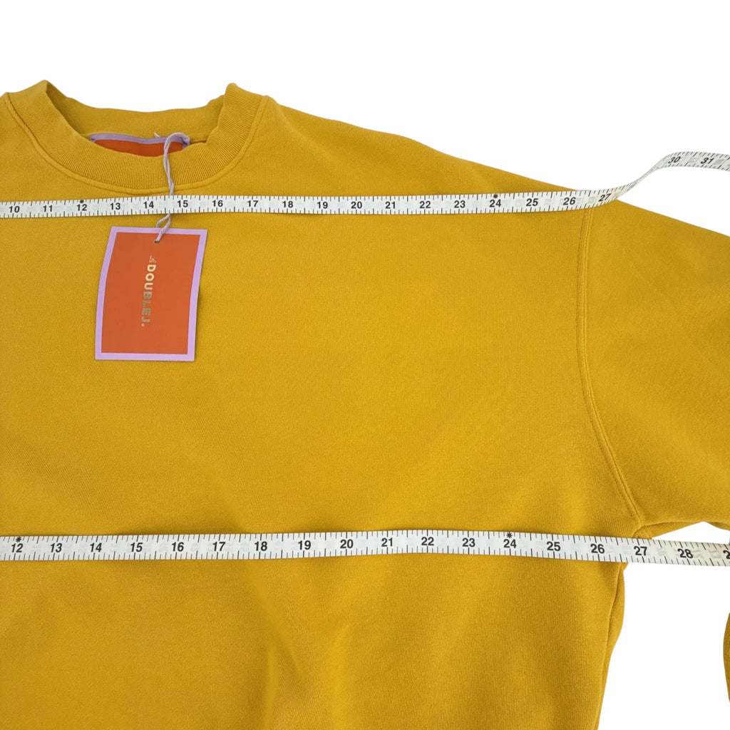 LA DOUBLEJ Off Court Sweatshirt "Raise Your Vibration Nation" in Dark Mustard S - flyKAMP