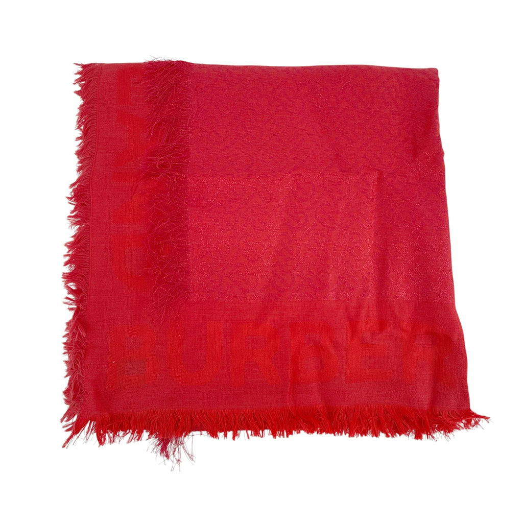 BURBERRY TB Metallic Monogram Square Silk Blend Scarf - flyKAMP