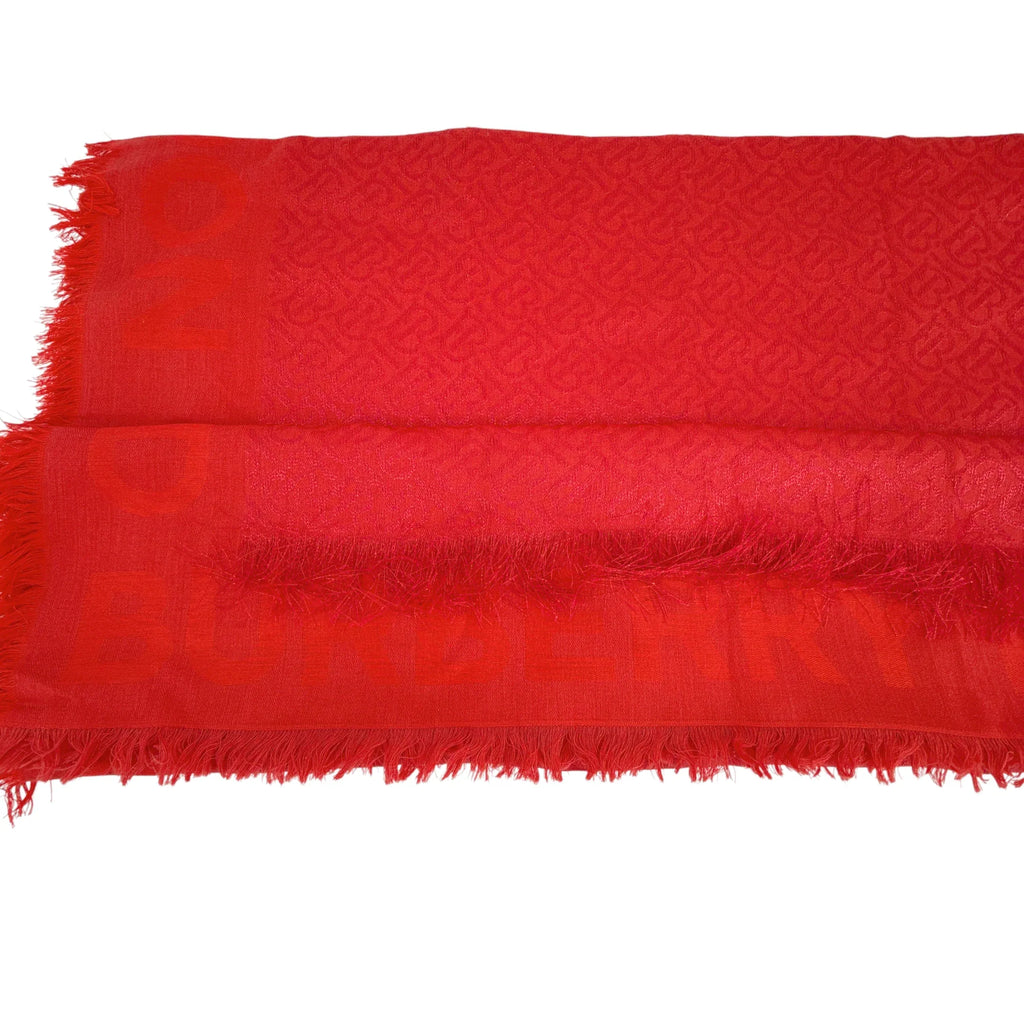 BURBERRY TB Metallic Monogram Square Silk Blend Scarf - flyKAMP