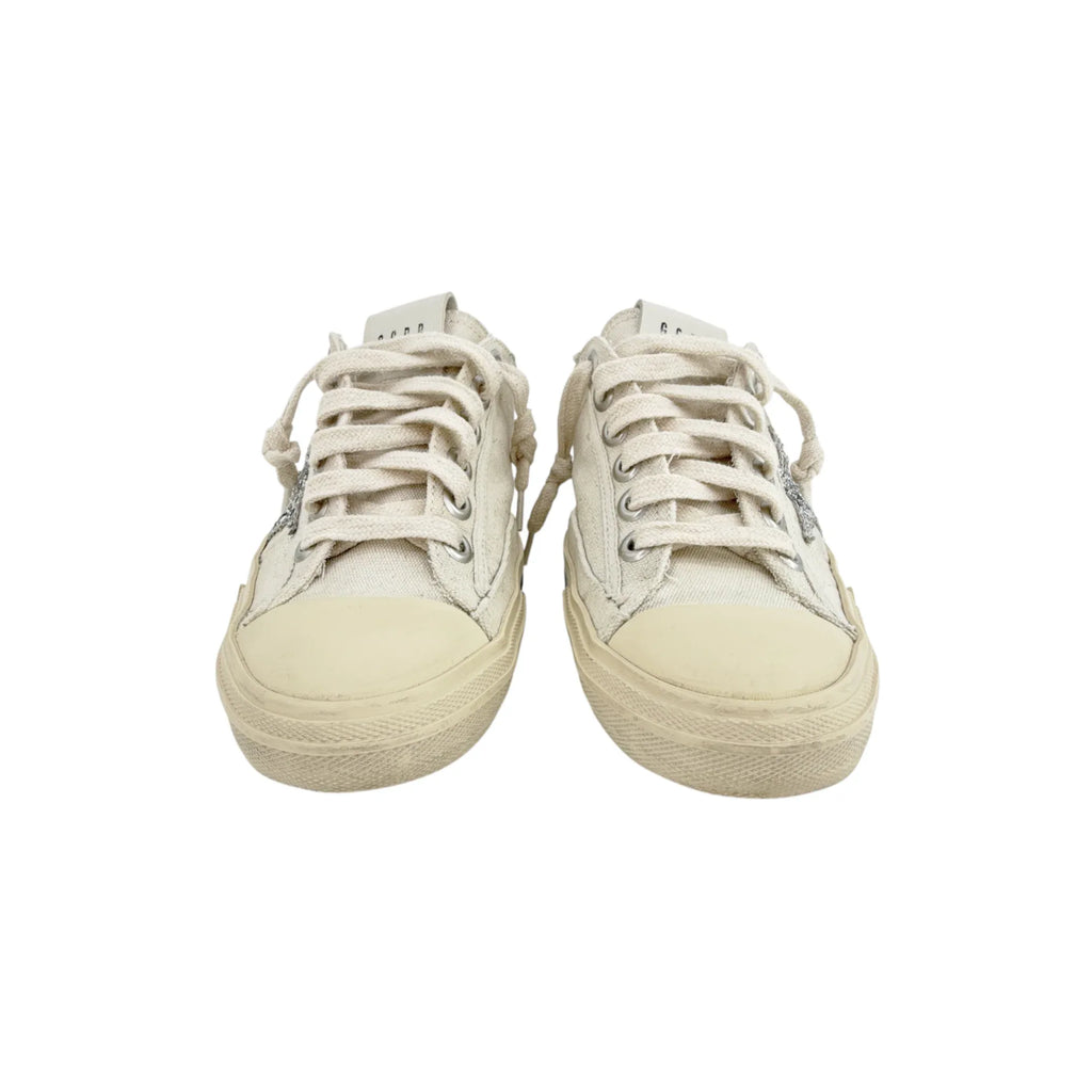 GOLDEN GOOSE V-Star Canvas with Silver Glitter Star 37 - flyKAMP