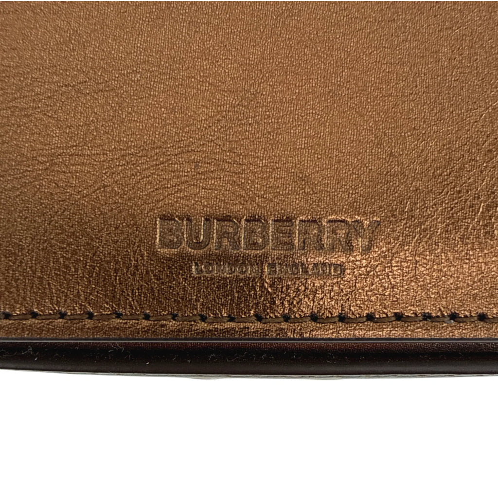 BURBERRY Small Metallic Leather Olympia Shoulder Bag in Bronze - flyKAMP