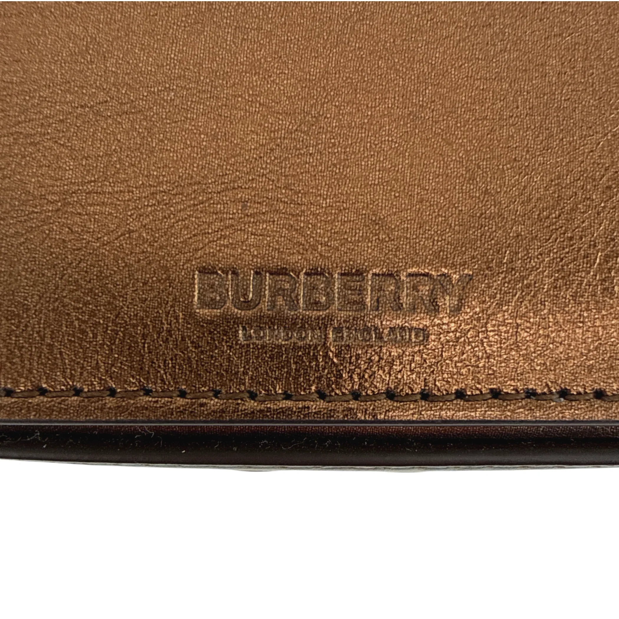 BURBERRY Small Metallic Leather Olympia Shoulder Bag in Bronze - flyKAMP
