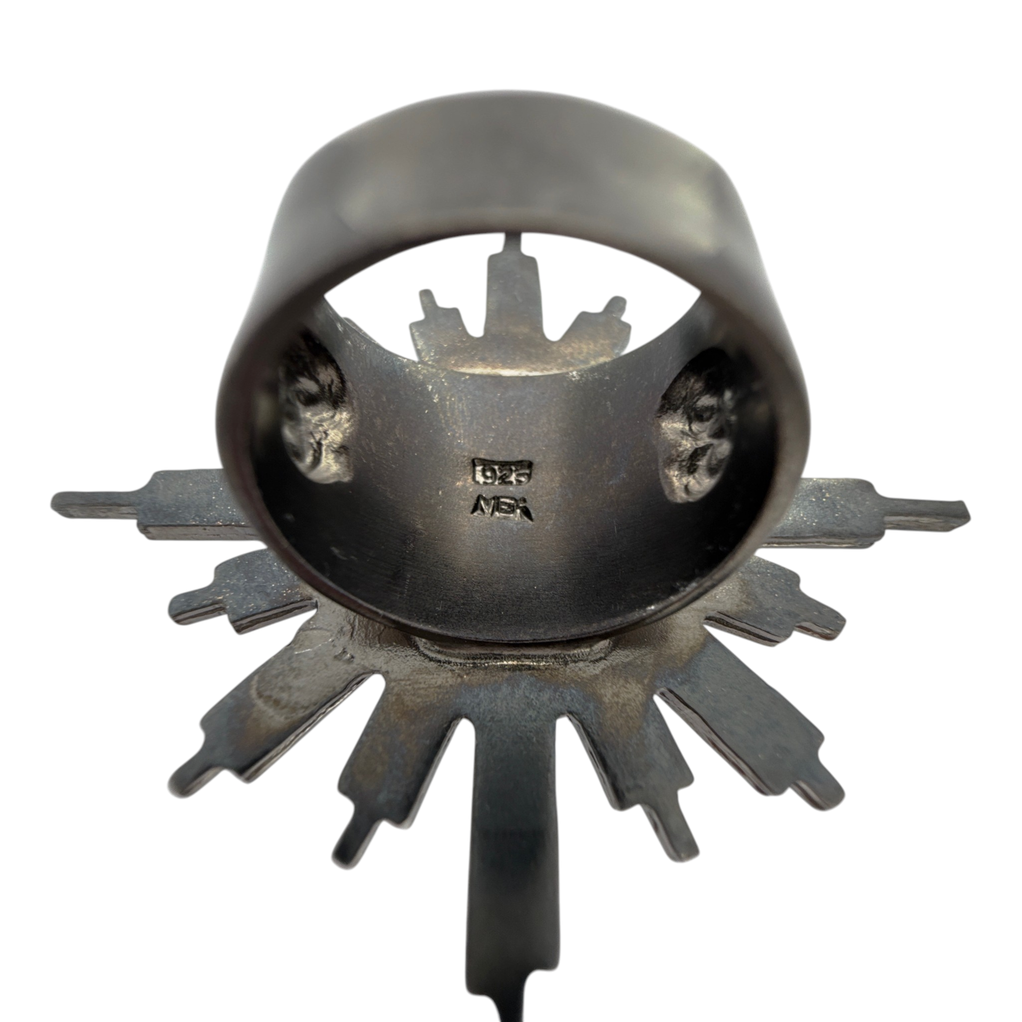 VIRGINS SAINTS & ANGELS VSA Glorious Ring San Benito Gunmetal Size 5.75 Virgins Saints & Angels
