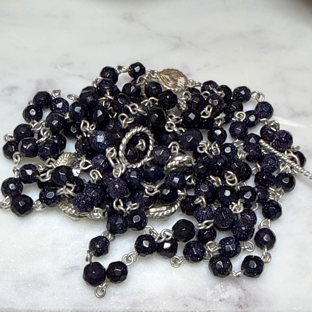VIRGINS SAINTS & ANGELS VSA Magdalena Semi-Precious Blue Goldstone in Silver Virgins Saints & Angels