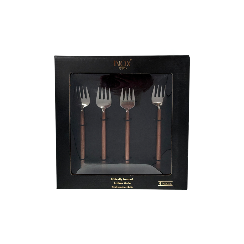INOX ARTISANS Sundance Table Forks 4 Pc. Set in Copper & Stainless INOX