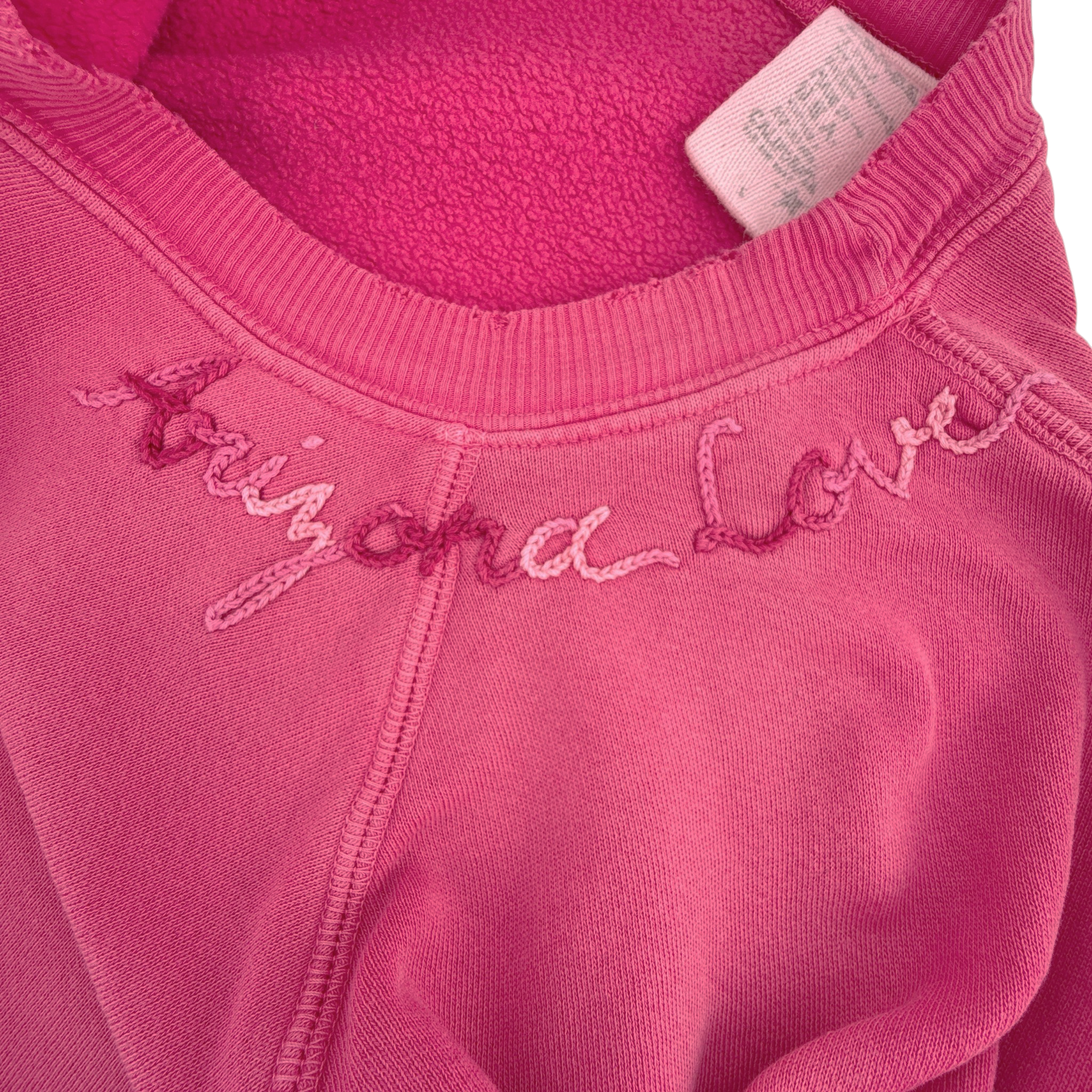 I STOLE MY BOYFRIENDS SWEATSHIRT with Hand Embroidery "Arizona Love" Hot Pink S Madeworn