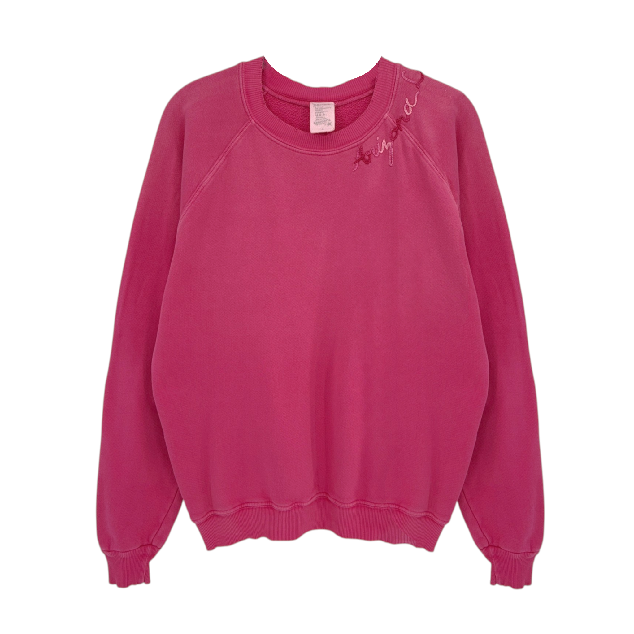 I STOLE MY BOYFRIENDS SWEATSHIRT with Hand Embroidery "Arizona Love" Hot Pink S Madeworn