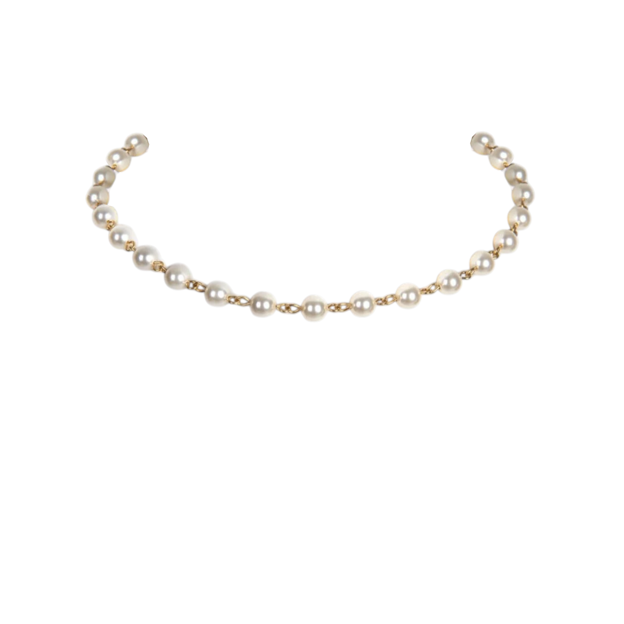 VIRGINS SAINTS & ANGELS VSA Iconic Cream Pearl Choker in Gold Virgins Saints & Angels