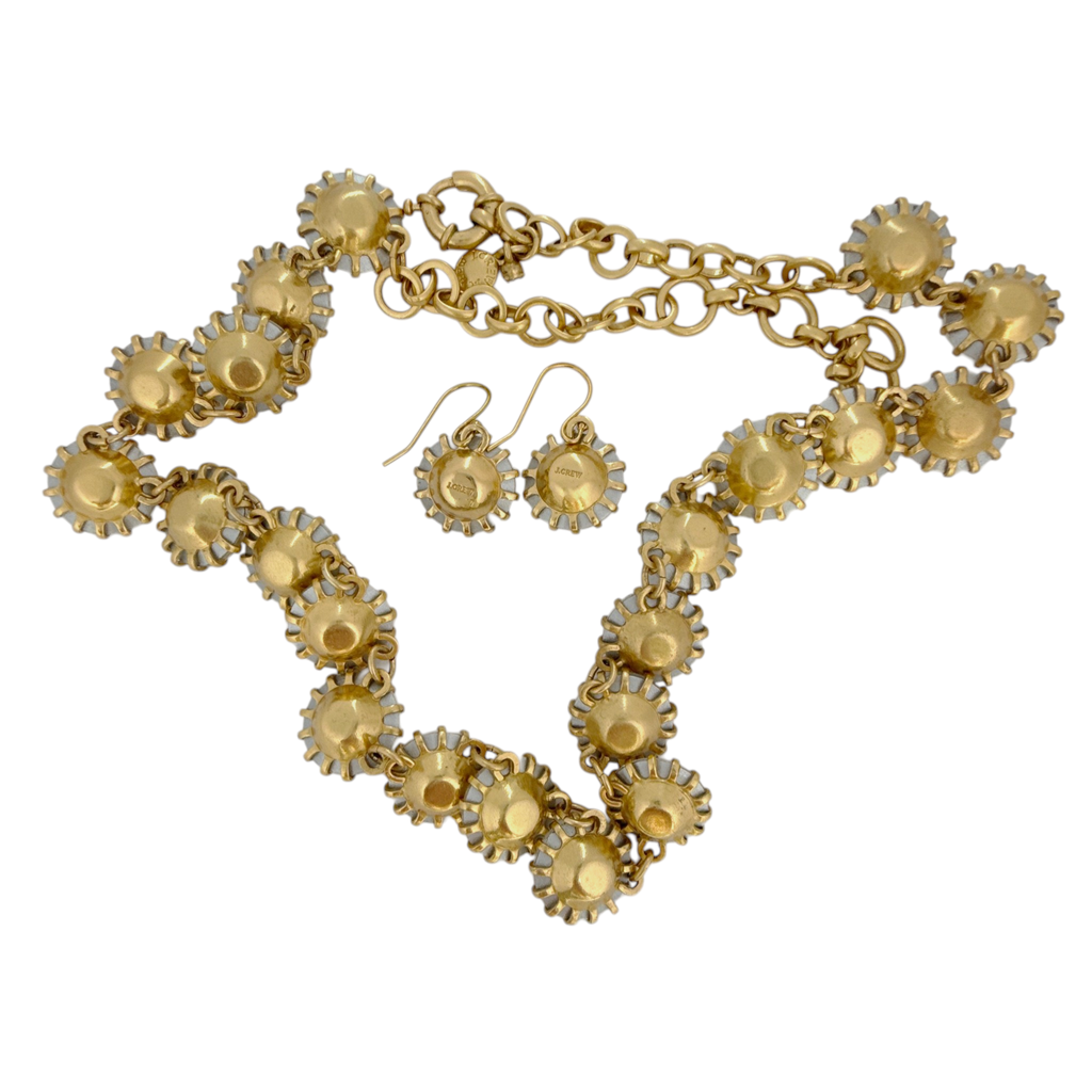 J.CREW Crystal Venus Flytrap Statement Necklace & Earring Set J.CREW