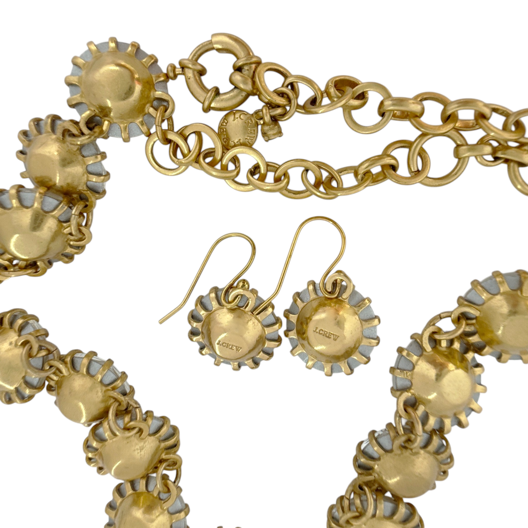 J.CREW Crystal Venus Flytrap Statement Necklace & Earring Set J.CREW
