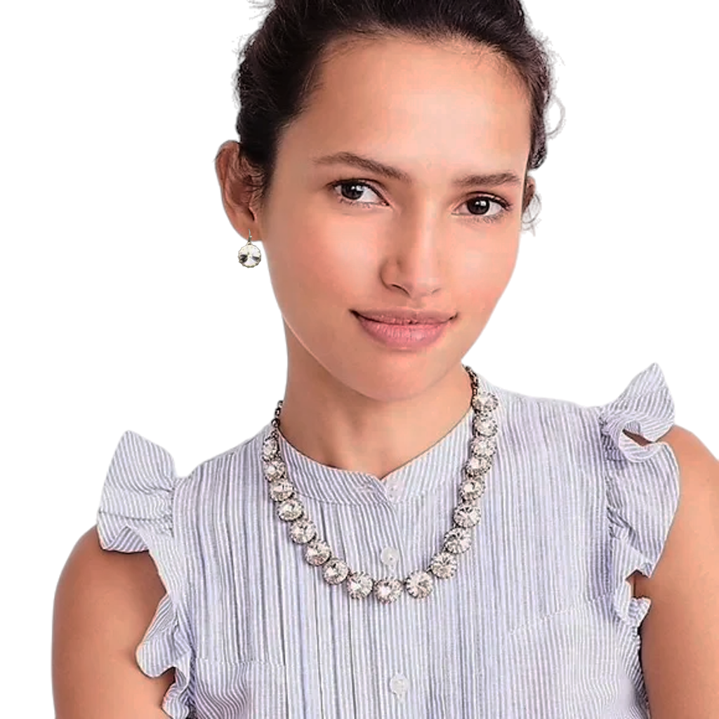 J.CREW Crystal Venus Flytrap Statement Necklace & Earring Set J.CREW